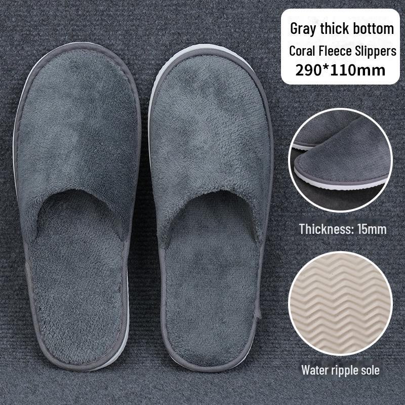 Thickened Non-Slip Disposable Slippers for Hotels, B&Bs, Beauty Salons, Home Hospitality - Cotton & Linen, Breathable