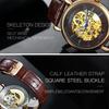 TIME100 Watch Mechanical Watch Waterproof Arm Watch Skeleton Watch Business Easy To Read Analog Stylish Gentleman Watch for Men Yellow Men's