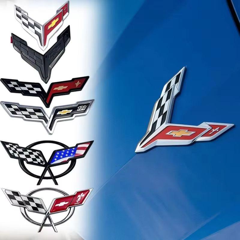 3D ABS Автомобильный Значок Для Chevrolet Corvette C5 C6 C7 C8 Задний Багажник Передний Капот Наклейка Заменяющий Значок Внешнее Украшение