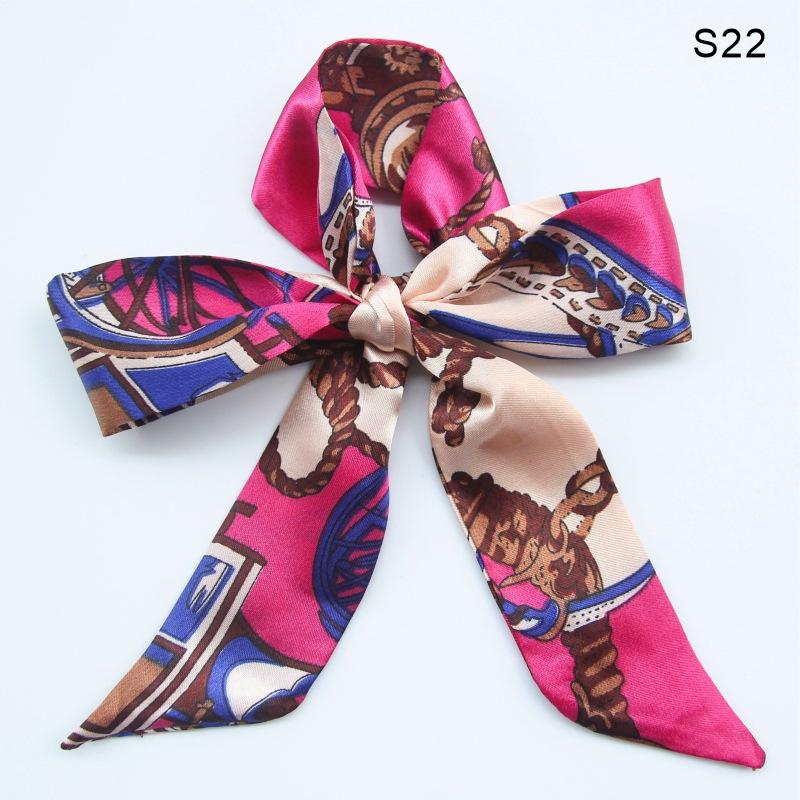 Good Ties Ribbon Small Scarves Silk Spring and Summer Long Scarves Girls Thin Narrow 4cm*85cm Hair Band Bundled