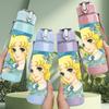 1PC Vintage Blonde Girl Cartoon Print 750ml Color Plastic Sports Water Bottle Leakproof Flip Straw Lid Suitable for Sports Office Home Use
