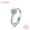 Lindon Classic 925 Sterling Silver Zircon Ring Ladies Jewelry Wedding Promise Party Gift
