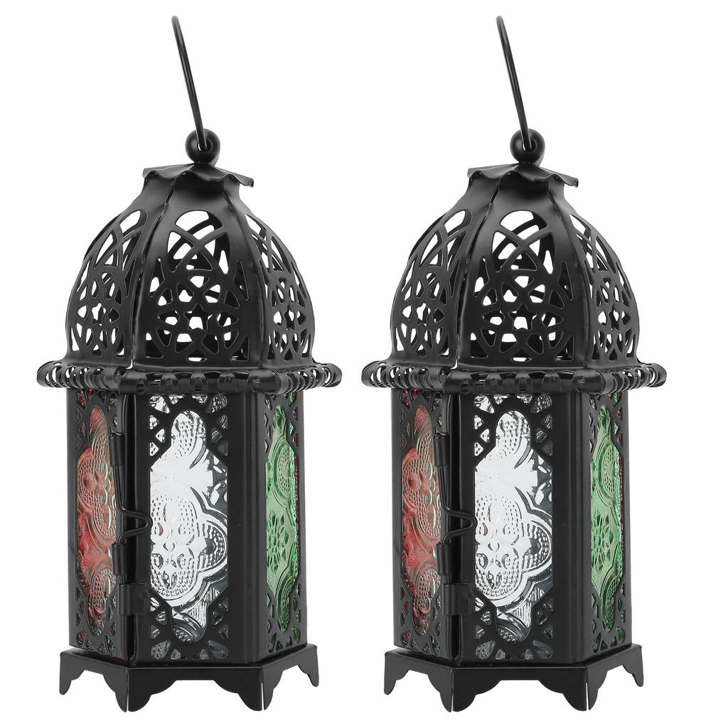 2Pcs Vintage Castle Candle Holder Black Retro Iron Metal Wedding Home Decorations