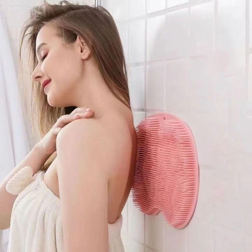 Non-slip Massage Shower Pads Suction Cup Body Cleaning Tool Lazy Back Scrubbing Pads Bathroom
