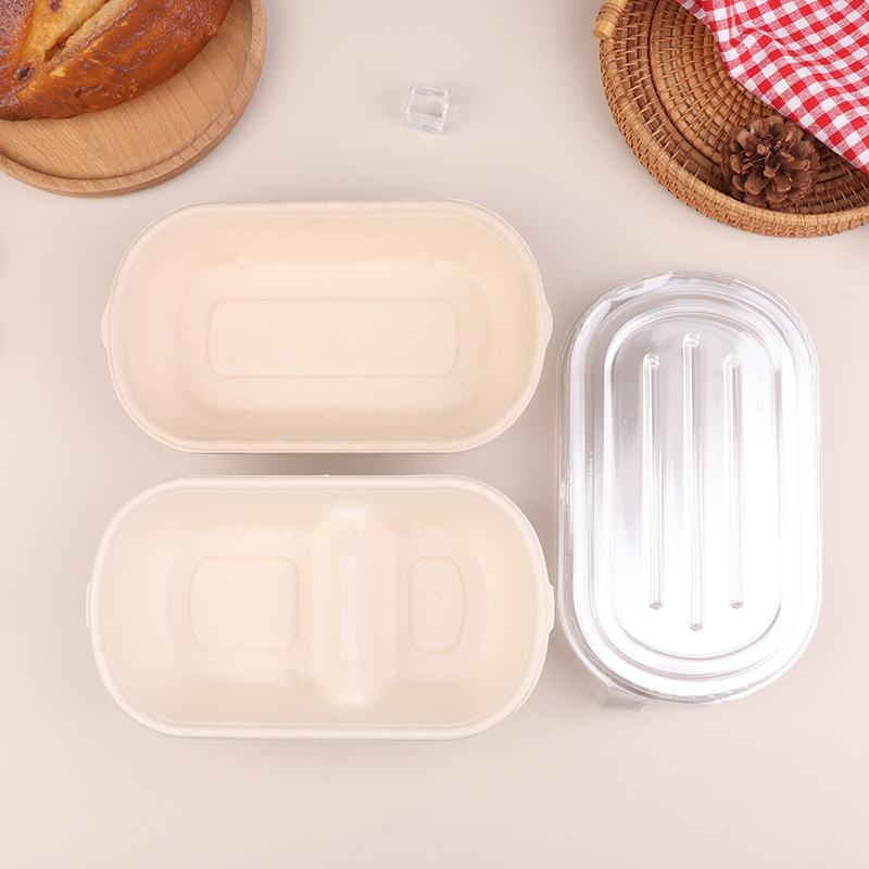 Одноразовый контейнер для ланча из биоразлагаемой пульпы для легкой еды на вынос, коробка для салата, экологически чистый контейнер из пульпы для суши, бенто-бокс для снижения жира