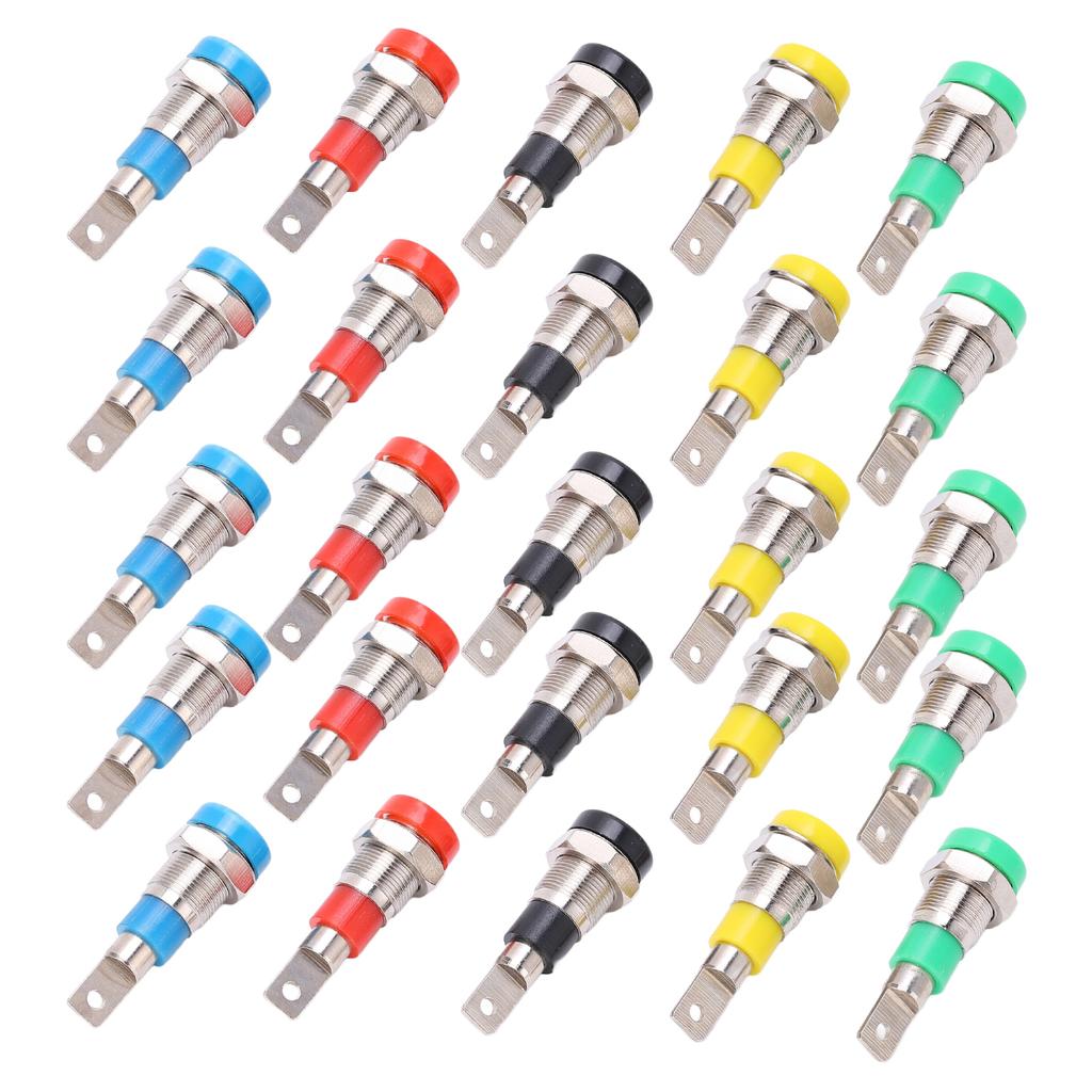 5Sets Banana Plug Stable Transmission Corrosion Resistant 4mm 5 Colors Banana Panel Terminal for Ship Computer