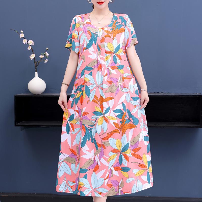Винтажное длинное платье для женщин, элегантные летние платья с коротким рукавом