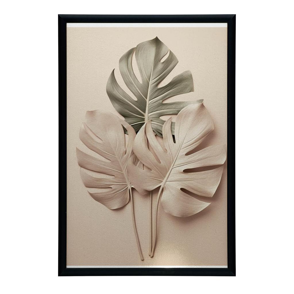 Złota Monstera Złota Monstera, 50X70 Cm, Bez Ramy, Płótno Premium Na Blejtramie