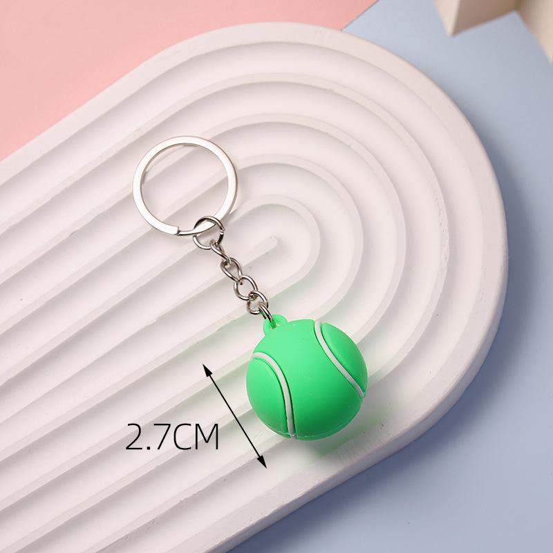 Simulation Football Basketball Volleyball Tennis Rugby Keychain Pvc Creative Mini Key Ring Backpack Pendant Car Accessories Gift