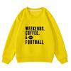 WEEKENDS.COFFEE. & FOOTBALL printed sweater autumn and winter men's and women's casual crew neck jumper