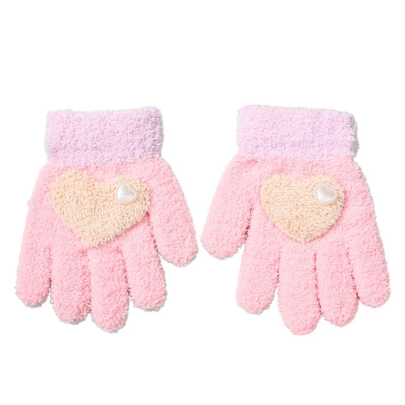 Soft Comfortable Winter Mittens for Kids Knitted Gloves Cute Cartoon Pattern Kindergarten Gloves Comfortable Wearing