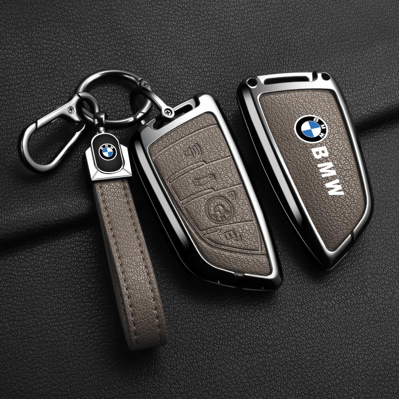 Leather Car Remote Key Case Cover Shell Fob For BMW X1 X3 X5 X6 X7 1 3 5 6 7 Series G20 G30 G11 F15 F16 G01 G02 F48 Keyless Bag mkdf86