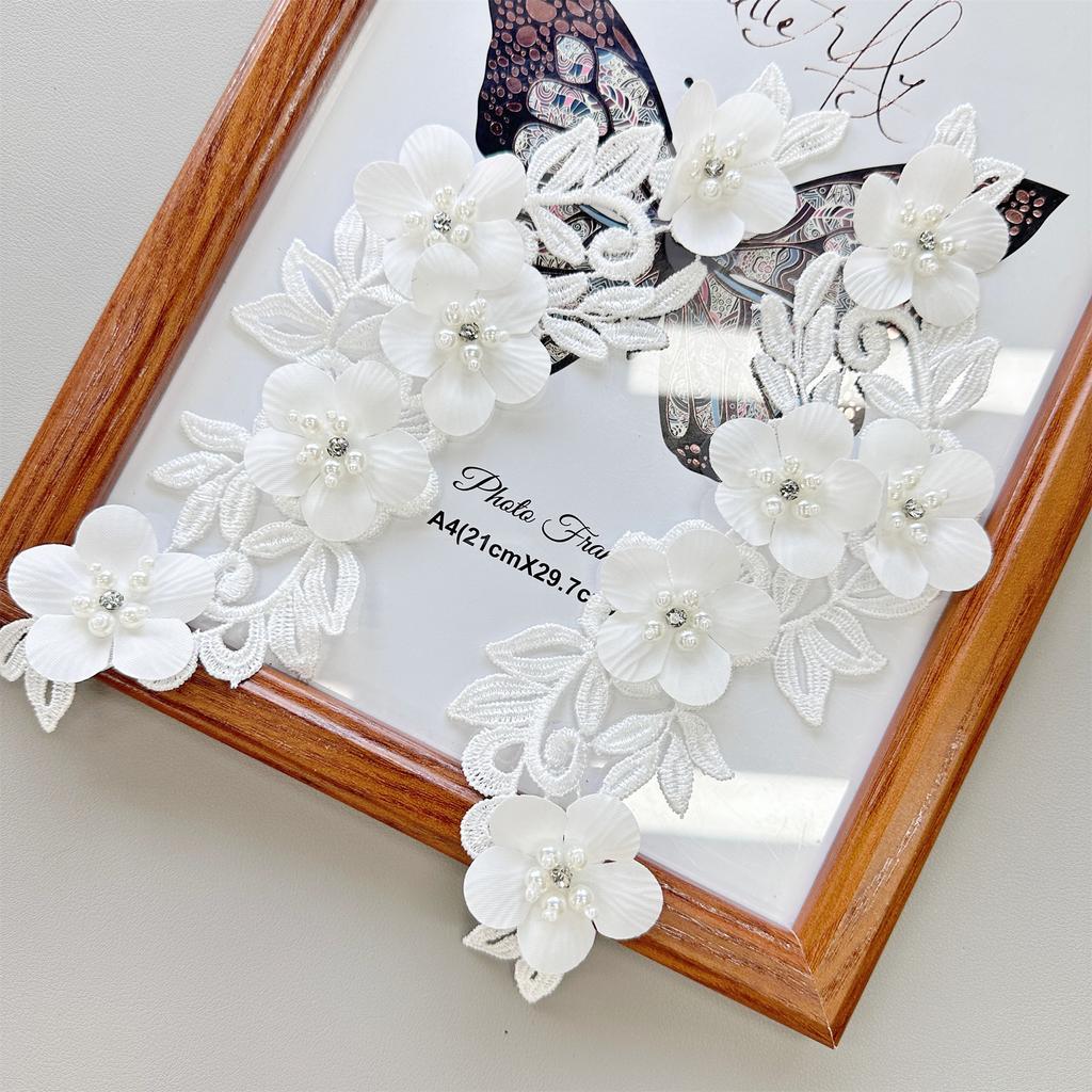 Lace Three-Dimensional Patch Sticker Diy Decorative Clothing Accessories Cloth Sticker Nail Bead Embroidery Cloth Sticker Flower