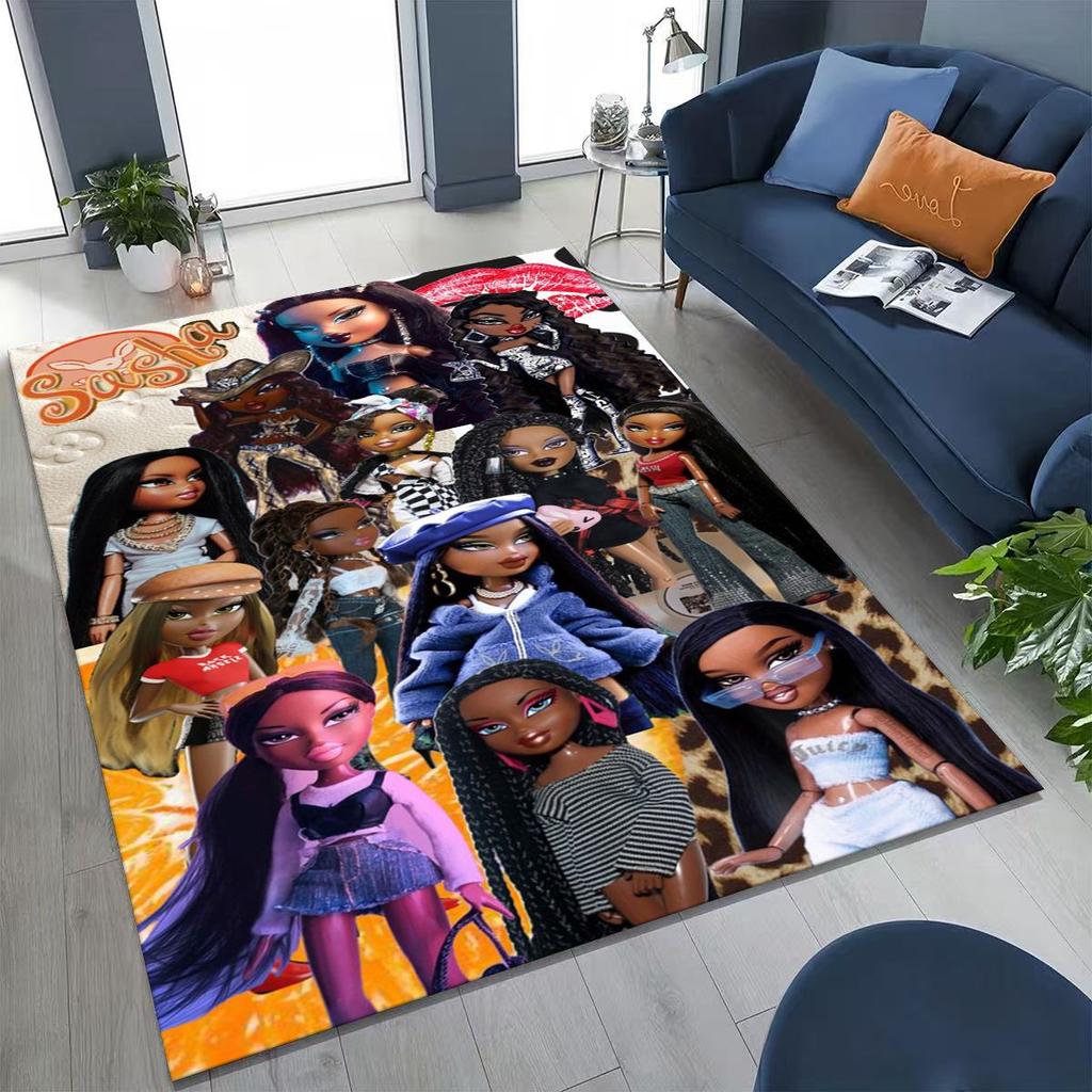 Модный ковер с мультяшным рисунком куклы Братц для спальни, гостиной, дивана, домашний придверный коврик, декор, большой детский игровой противоскользящий коврик, подарок