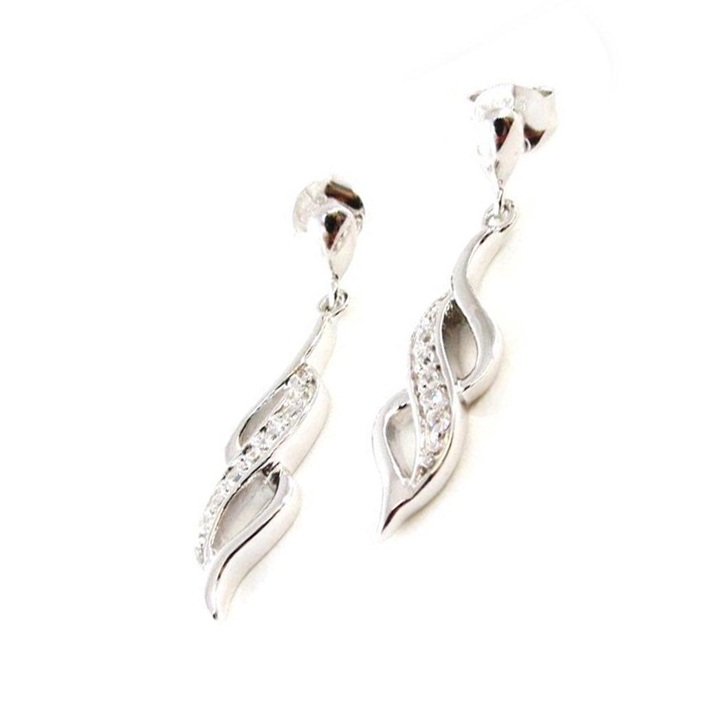 Les Trésors De Lily [I9847] - Silver Earrings 'Déesse' Silver White (rhodium-plated) - 30x8 Mm