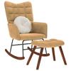 VidaXL Rocking Chair with Footrest Brown Velvet, Rocking Armchair, Lounge Chair, Living Room Seat, Chair, Chair 4016851