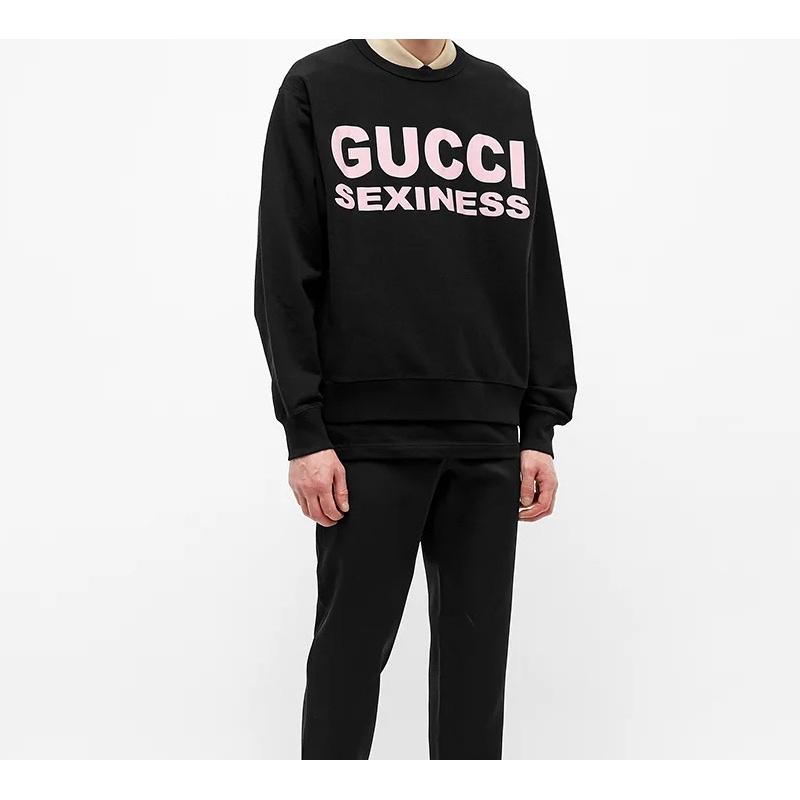 Gucci Sexiness Alphabet Printed Sweatshirt For Men Black Men's 563972-XJCK2-1024