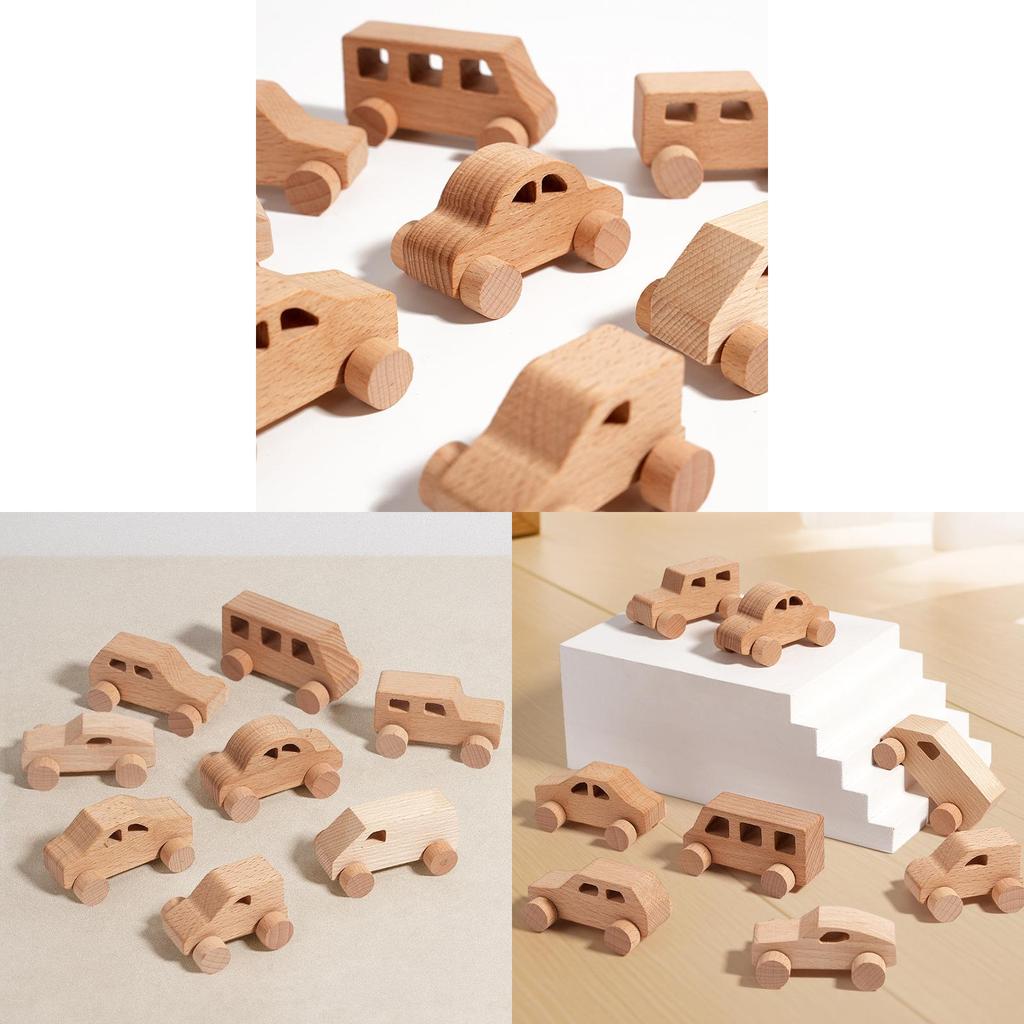 Wooden Baby Teething Push Car With Diy Assembly For Infant Development And Motor Skills