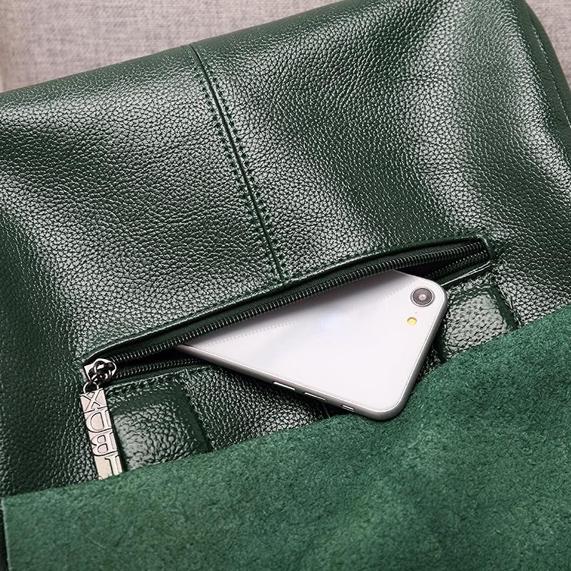 Johnature Fashion Handbag Versatile Women Leather Bag Casual Solid Color Large Capacity Shoulder & Crossbody Bags