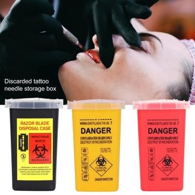 Контейнер для острых предметов объемом 1 л с прозрачной крышкой, дизайн с уплотнителем, большая вместимость, многофункциональный, удобный для переноски, пластиковый контейнер для хранения отходов, принадлежности для татуировок, аксессуары