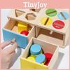 Kids Wooden Geometric Coin Box With Color Matching And Cognitive Toy Learning