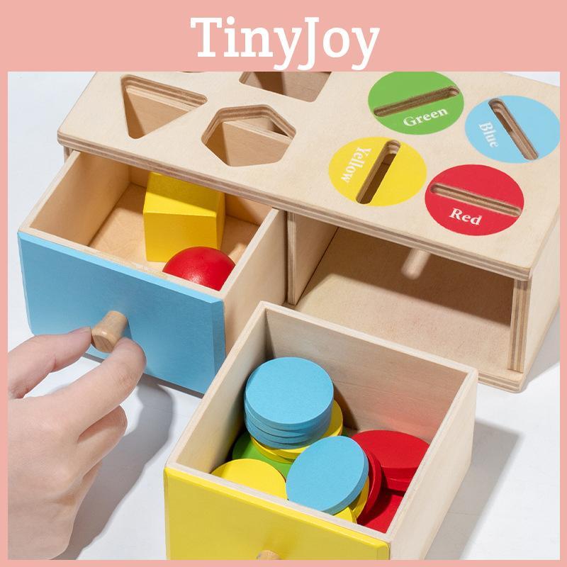 Kids Wooden Geometric Coin Box With Color Matching And Cognitive Toy Learning