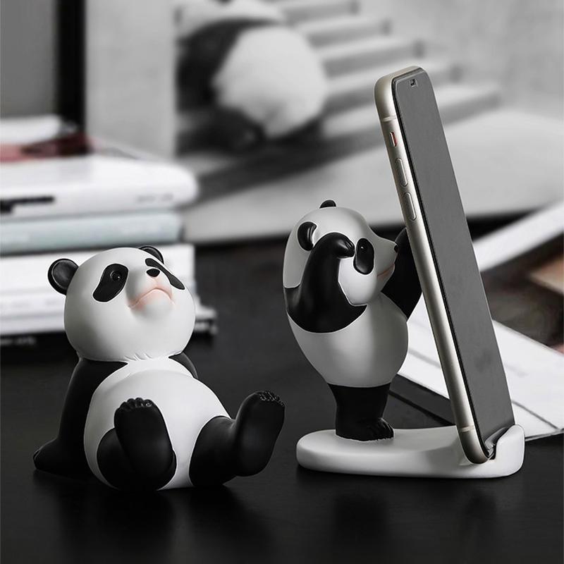 Милые креативные фигурки панды, универсальная подставка для мобильного телефона, украшение для домашнего офиса, держатели для телефона