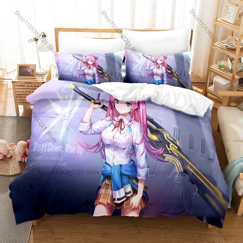 All Seraph Squad Character Print Heaven Burns Red Game Duvet Cover + 2 Pillowcases Twin Full Queen King Gamer Bedding Set
