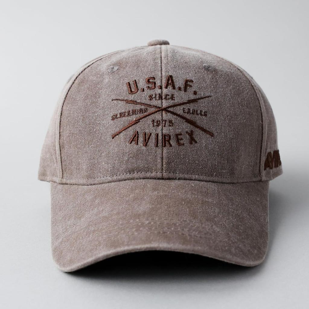 AVIREX Military 6-Panel Low Cap Pigment Cap Baseball Cap Hat Men's USAF Braun