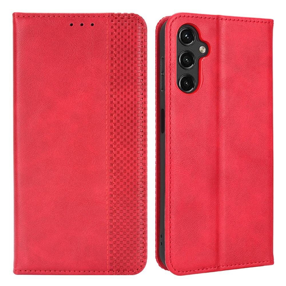 Для Samsung Galaxy A24 4G (162,1 х 77,6 х 8,3 мм) Чехол для смартфона из ПУ кожи Винтажный Подставка Кошелек Противоударный Чехол для телефона