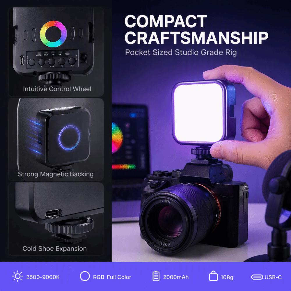 Rechargeable LED Video Light Mini Portable Photography Lighting Portable Fill Lamp Vlogging
