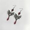 Серьги в виде летучей мыши на Хэллоуин для женщин, готический панк-серьги-капли, черные, красные, с кристаллами, кисточками, индивидуальные украшения для вечеринок, женские аксессуары, серьги-подвески с крючками