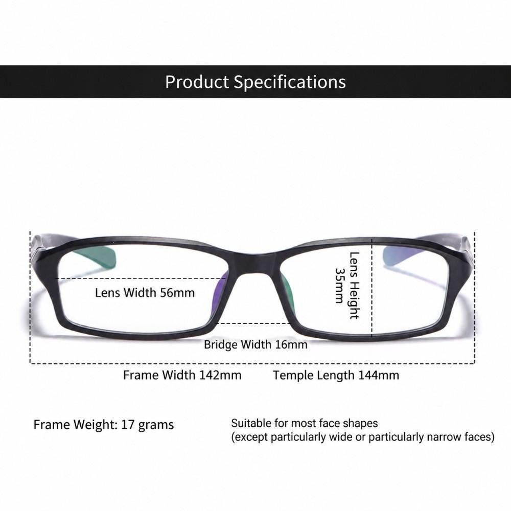 Square Shape Reading Glasses Anti-Blue Light Plain Glasses Stylish Sport Glasses Computer Work