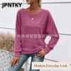 Женские модные повседневные блузки и рубашки JPNTKY с круглым вырезом и длинным рукавом