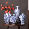 Ручная роспись, сине-белая фарфоровая ваза Jingdezhen - Классический китайский стиль, декор для дома и деловой подарок