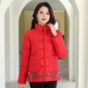 Fashion stand-up collar short cotton-padded clothes for women's winter new retro Chinese style embroidered buckle slim-fitting down cotton clothes