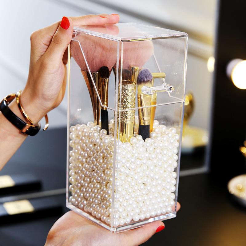 Акриловый пылезащитный органайзер для косметики и кистей