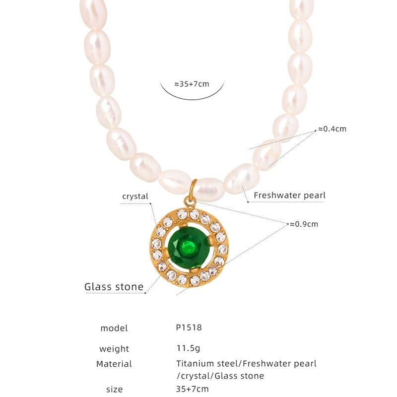 LT-P1521 New Retro Style Light Luxury French Pendant Necklace Titanium Steel 18K Gold/Silver Plated Zircon Heart Shape Jewelry