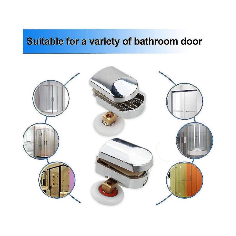 Shower Door Rollers, 4pcs 25mm Sliding Shower Doors Wheels Replacement Roller Runner Wheel 2 Top & 2 Bottom Chrome Plated Door Roller