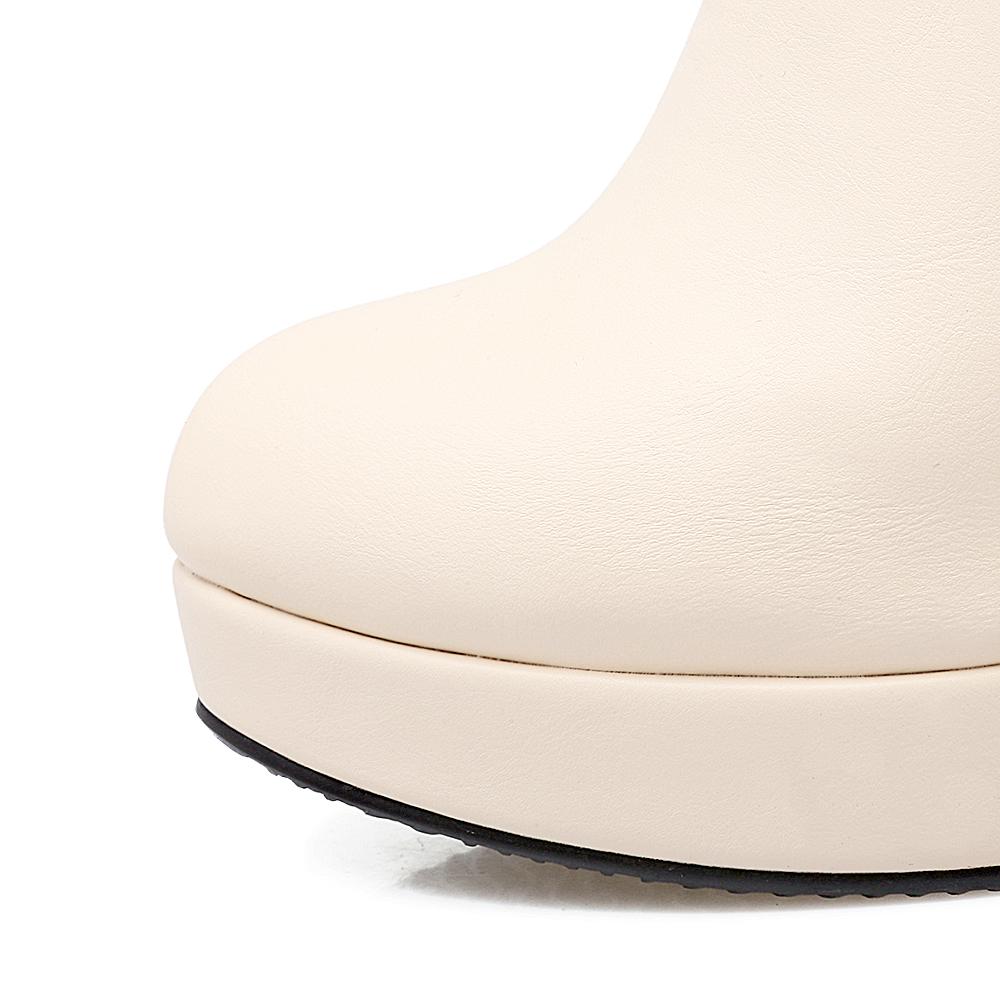 Женские ботильоны на высоком каблуке осень и зима новые водонепроницаемые на платформе на толстом каблуке больших размеров универсальные ботильоны средней высоты