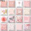 Pink Glitter Throw Pillow Case Mable Feather Rose Swan Cushion Covers for Home Sofa Chair Decorative Pillowcases