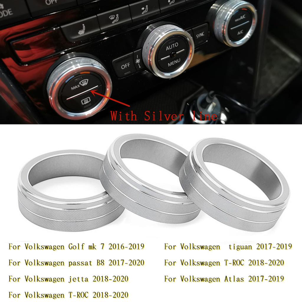 Air Condition Knob Trim Ring Climate Control Adjust Button Cover For Volkswagen VW Golf MK7 Tiguan Passat B8 T-ROC Atlas Ateca
