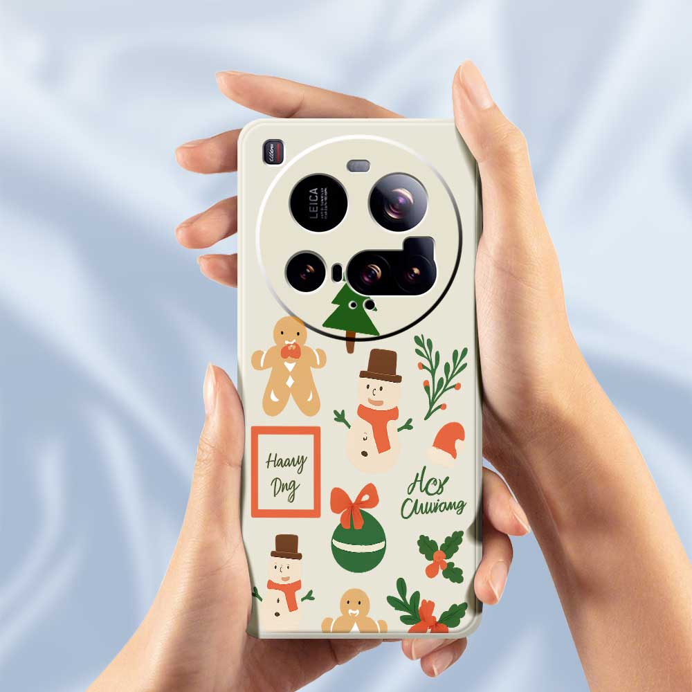 For Xiaomi 15 Ultra Case Christmas Snowman Pattern Printing Straight Edge TPU Phone Back Cover