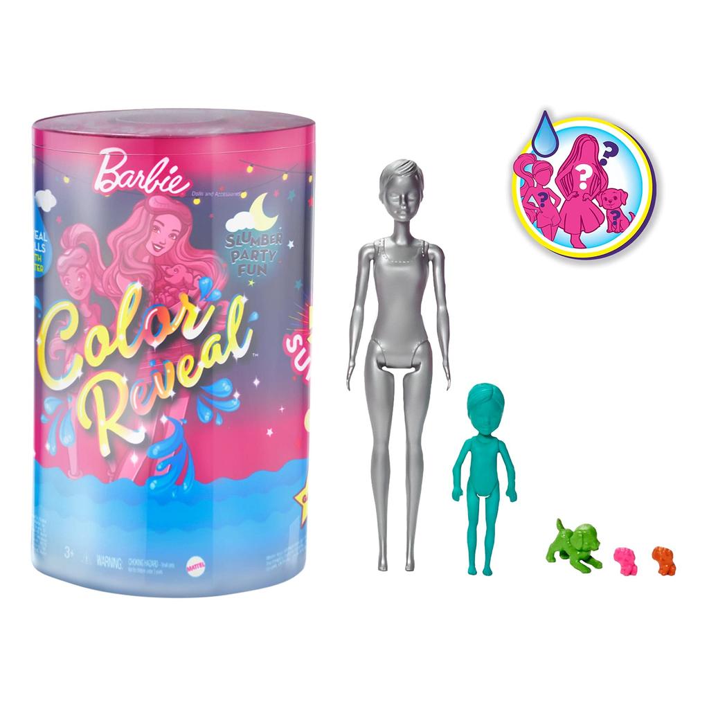 Barbie Color Reveal Water Color Magic Party Doll & Accessory Set Surprise Toy [Ages 6 and Up] GRK14