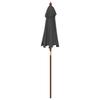 Anthracite Sun Umbrella with Wooden Pole 196 x 231 cm