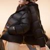 2026 Stylish Unisex Black Gold Short Duck Down Jacket with Built-in Heating