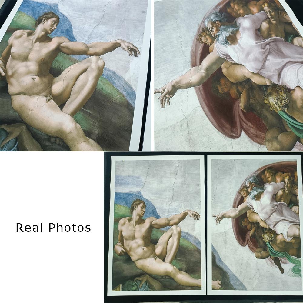 Funny Toilet Paper Poster Michelangelo Creation of Adam Famous Figure Portrait Canvas Painting Wall Art Bathroom Room Decoration