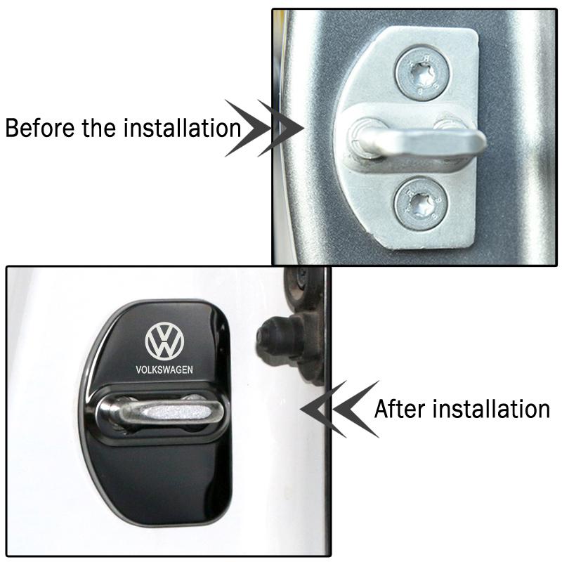 Car Sticker Car Door Lock Protective Cover For Volkswagen VW GTI Polo Passat Tiguan Sharan T-ROC Touran Jetta Bora Accossories zw7