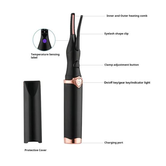 Electric Eyelash Curler USB Rechargeable Mini Heated Eyelash Curler with 3 Heat Modes Fast Heat Up In 8s Finalize Eyelash Tool for Women