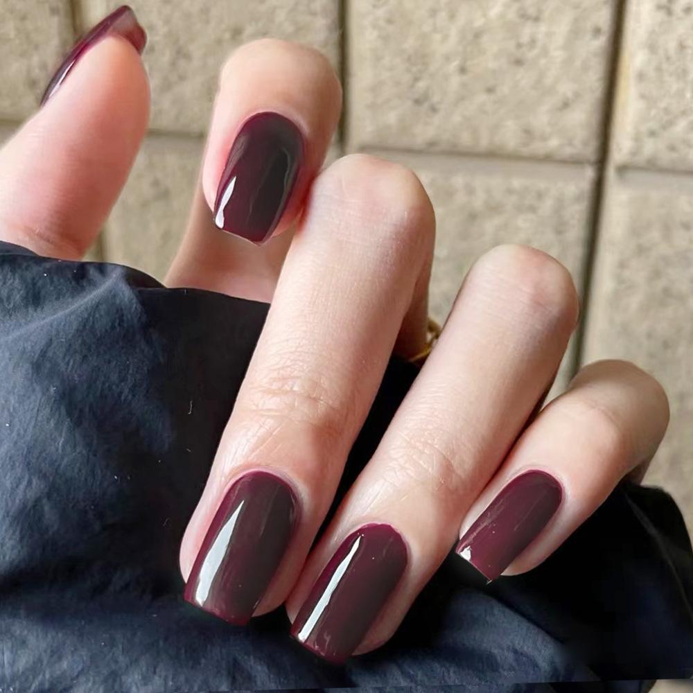 24 шт./компл. быстрые ногти розово-красные накладные ногти глянцевый носимый маникюр DIY готовые наклейки для ногтей